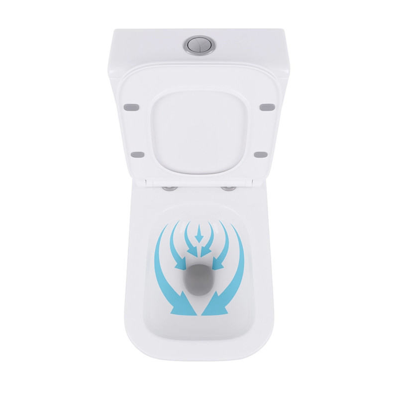 Унітаз підлоговий Qtap Crow Eco безобідковий з сідінням Soft-close QTCRO27W48750 SD00054874