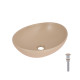 Раковина накладна Qtap Dove 415x340x140 мм, Beige, овальна, з донним клапаном QTDOV188SB49784 SD00055908