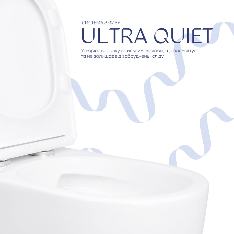 Унітаз підлоговий Qtap Evia Ultra Quiet 630×350×795 мм з сидінням Soft-close, White QTEVI27W49258 SD00055382