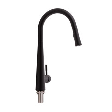Qtap Змішувач для кухні Evicka з висувним виливом QTEVI9135103UB Black Matt