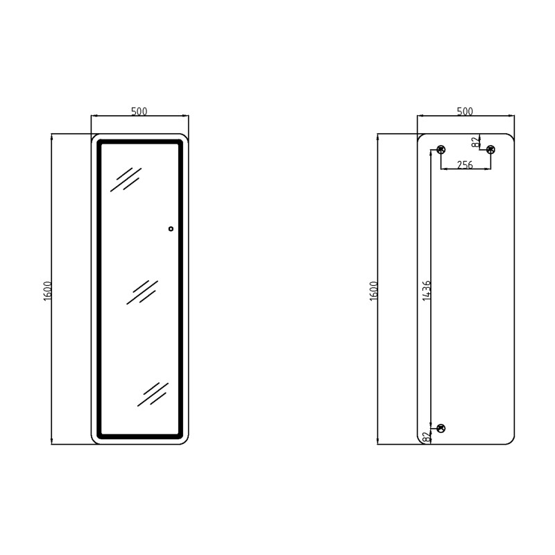 Дзеркало Qtap Gemini 500х1600 з LED-підсвічуванням Inside, з димером, QTGE50160049893 SD00056017
