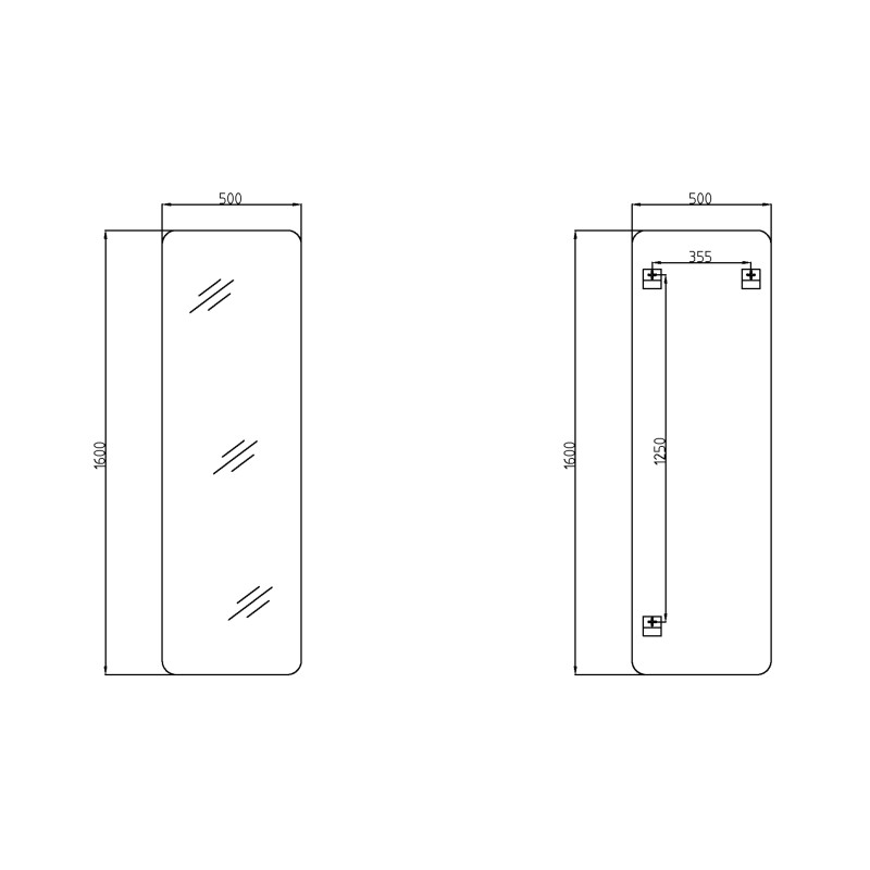 Дзеркало Qtap Gemini 500х1600 підлогове QTGE50160049283 SD00055407