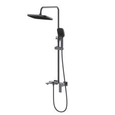 Qtap Душова система універсальна Gemini на три споживача (з виливом) QTGEM111GMB45688 Gunmetal Black PVD