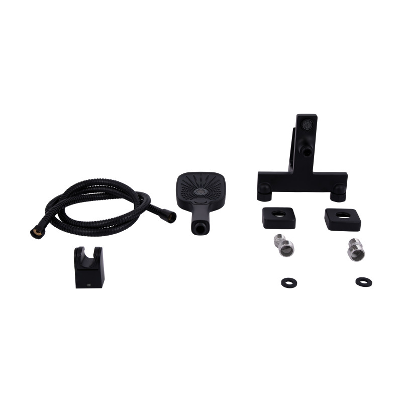 Qtap Змішувач для ванни Gemini (з душовим гарнітуром) QTGEM259BLM45682 Black Matt