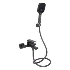 Qtap Змішувач для ванни Gemini (з душовим гарнітуром) QTGEM259GMB45684 Gunmetal Black PVD