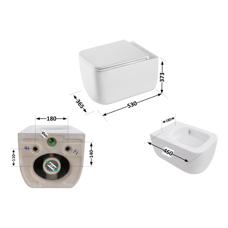 Qtap Унітаз підвісний Gemini безободковий з сидінням Soft-close QT2533076EUQW