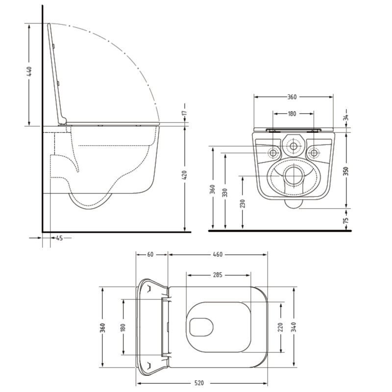 Унітаз підвісний Qtap Gemini Ultra Quiet 485×340×350 мм, Matt Black, з сидінням Slim Duroplast / Soft-close / Quick Release QTGEM28BLM50505 SD00056629