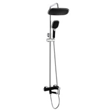 Qtap Душова система універсальна Grand на три споживача (з виливом) QTGRABCR1004 Chrome/Black