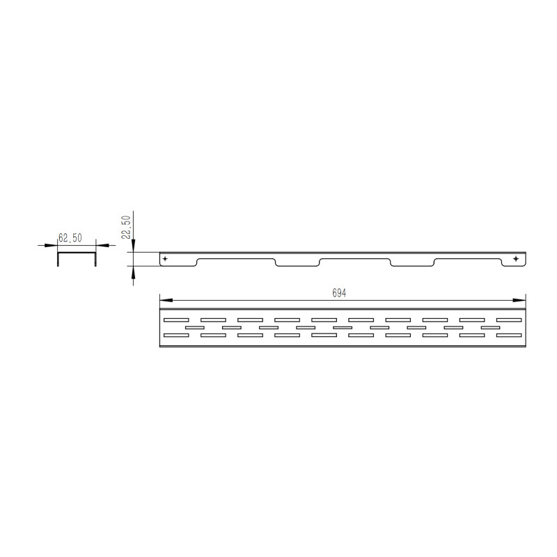 Qtap Решітка для лінійного трапу Grate FD700 (BLA)