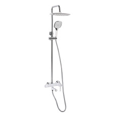 Qtap Душова система універсальна Grand на три споживача (з виливом) QTGRAWCR1004 Chrome/White