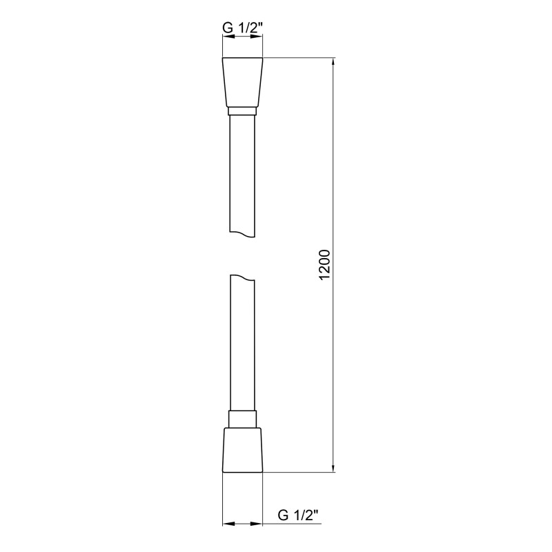Qtap Шланг для ручного душу Hadice 1200 мм QTHADPVC120B Black Matt