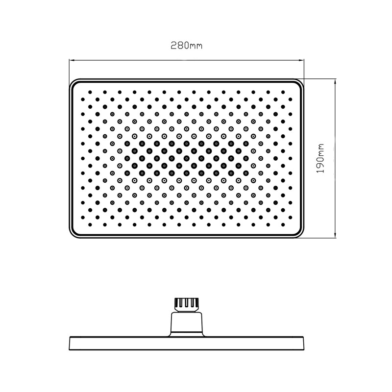 Qtap Лійка для верхнього душу Hlavova 280x280 мм прямокутна QTHLA107CRM45946 Chrome