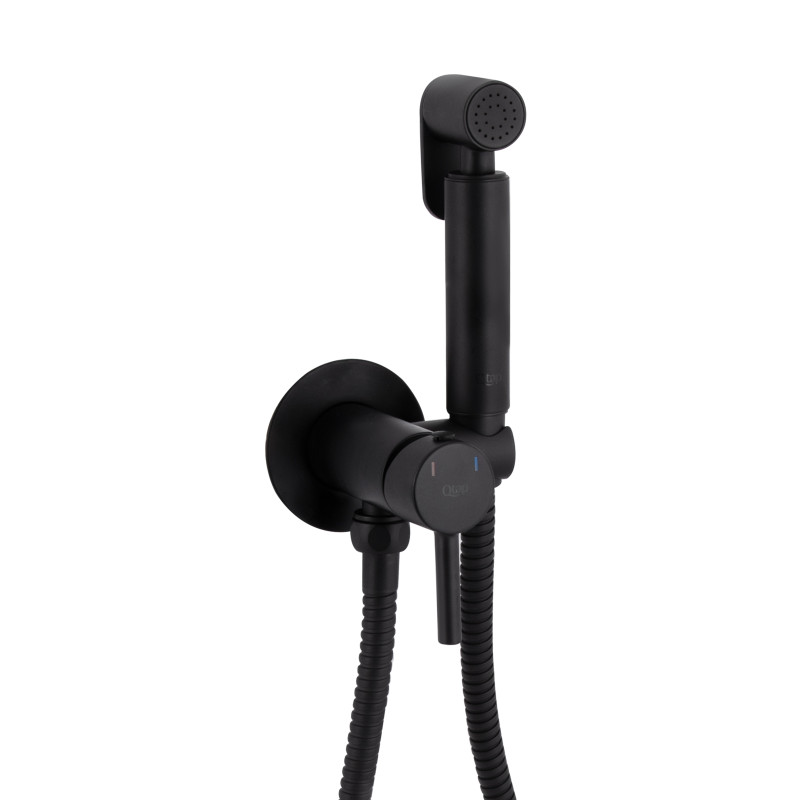 Qtap Набор для гігієнічного душу Inspai-Varius округлий QTINSVARBСRV00440001 Black Matt