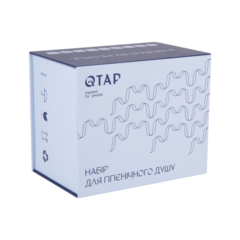 Qtap Набор для гігієнічного душу Inspai-Varius прямокутний QTINSVARCRMV00440201 Chrome