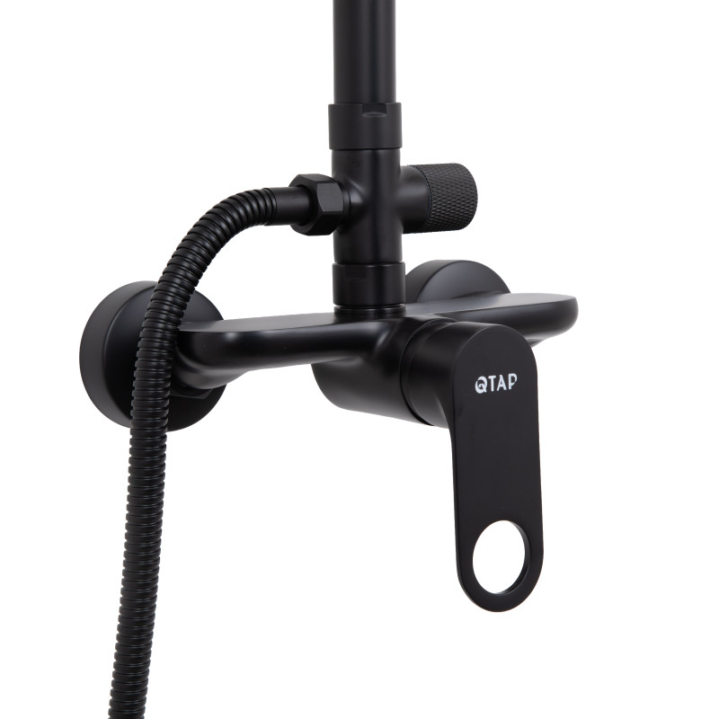 Душова система для душу Qtap Jay на два споживача QTJAY110BLM45550 Black Matt SD00051674