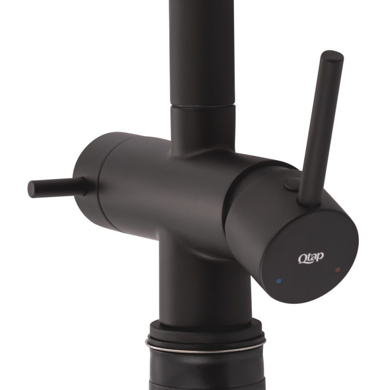 Qtap Смеситель для кухни Kuchyne с подключением для питьевой воды (QTKUC92102UB)