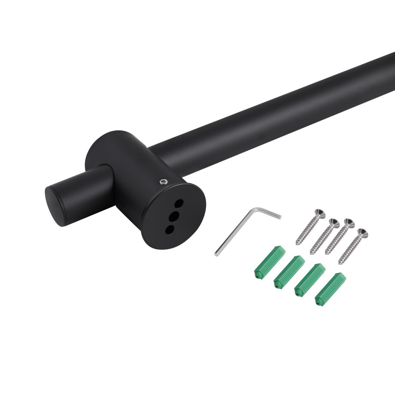 Qtap Душова стійка з тримачем універсальна Lepit 665 мм округла QTLEP82103OB Black Matt