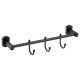 Qtap Тримач для рушника Liberty 3 гачка 365 мм QTLIBBLM1154-3 Black