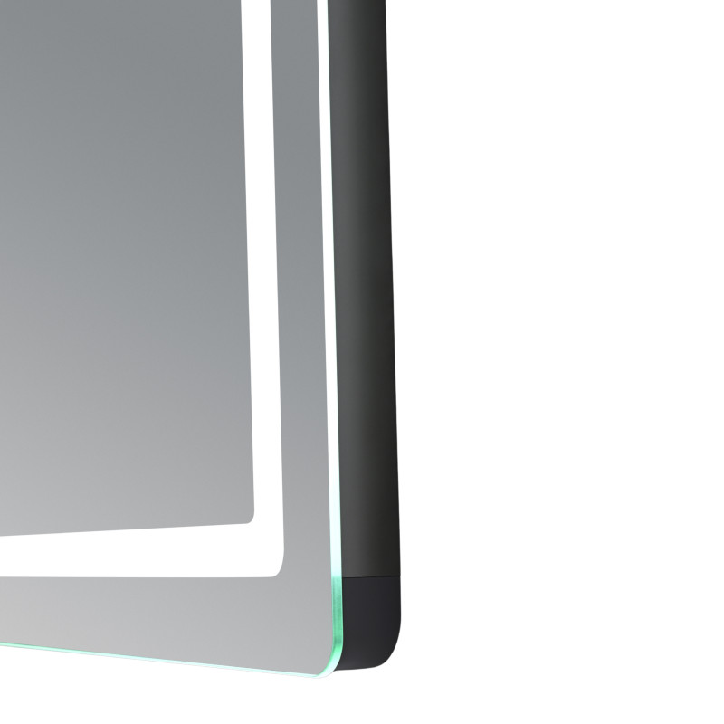 Дзеркало Qtap Mideya (MI2) 1000х800 з годинником, з LED-підсвічуванням Touch, з антизапотіванням, димером, рег. яскравості QTMID100080049266 SD00055390