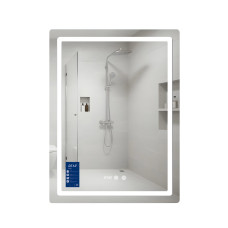 Дзеркало Qtap Mideya (MI2) 600х800 з годинником, з LED-підсвічуванням Touch, з антизапотіванням, димером, рег. яскравості QTMID100080049267 SD00055391