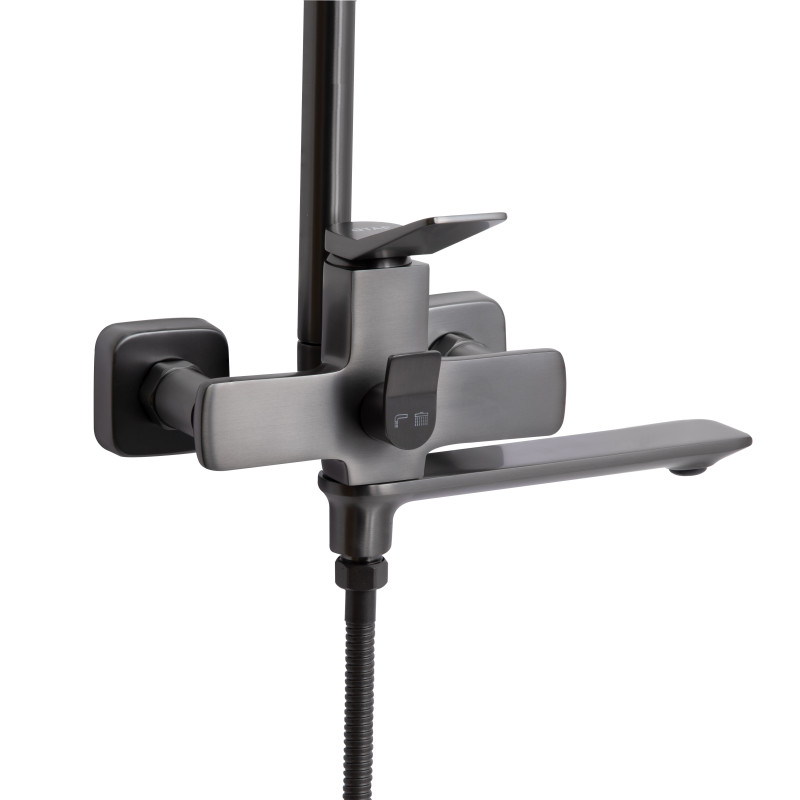 Душова система універсальна Qtap Presto на три споживачі (з виливом) QTPRE111GRP45585 Graphite SD00051709