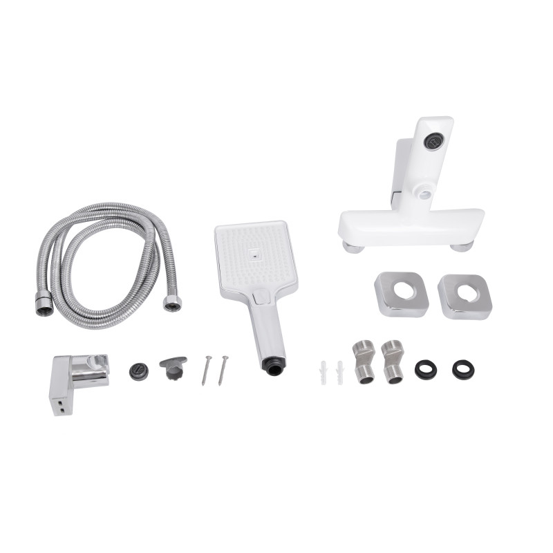Змішувач для ванни Qtap Presto (з душовим гарнітуром) QTPRE259CRW45579 Chrome/White SD00051703