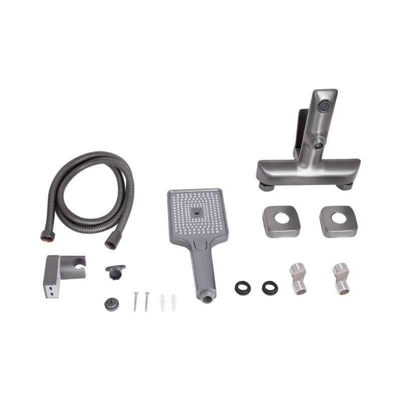 Змішувач для ванни Qtap Presto (з душовим гарнітуром) QTPRE259GRP45584 Graphite SD00051708