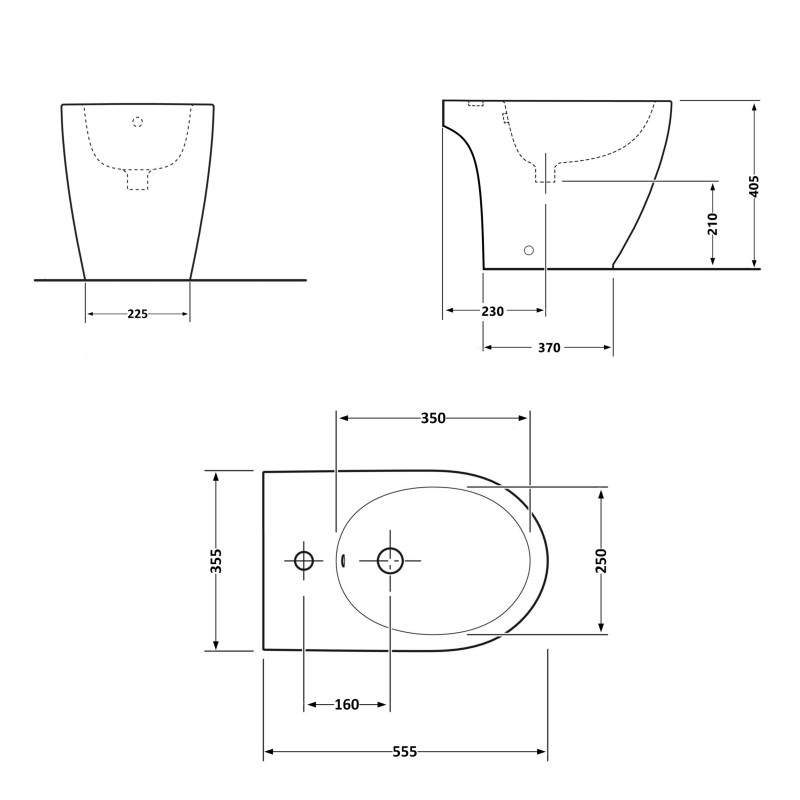 Біде підлогове Qtap Presto 540×340×400 White QTPRE29W43056 SD00049173
