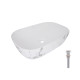 Раковина накладна Qtap Robin 600x390x150 мм, Marble, прямокутна, з донним клапаном QTROB188MR49788 SD00055912