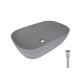 Раковина накладна Qtap Robin 600x390x150 мм, Stone grey, прямокутна, з донним клапаном QTROB188SG49786 SD00055910