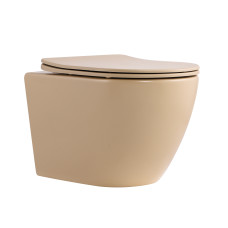 Унітаз підвісний Qtap Robin Ultra Quiet 520×365×340 мм, Beige, з сидінням Slim Duroplast / Soft-close / Quick Release QTROB26SB48997 SD00055121