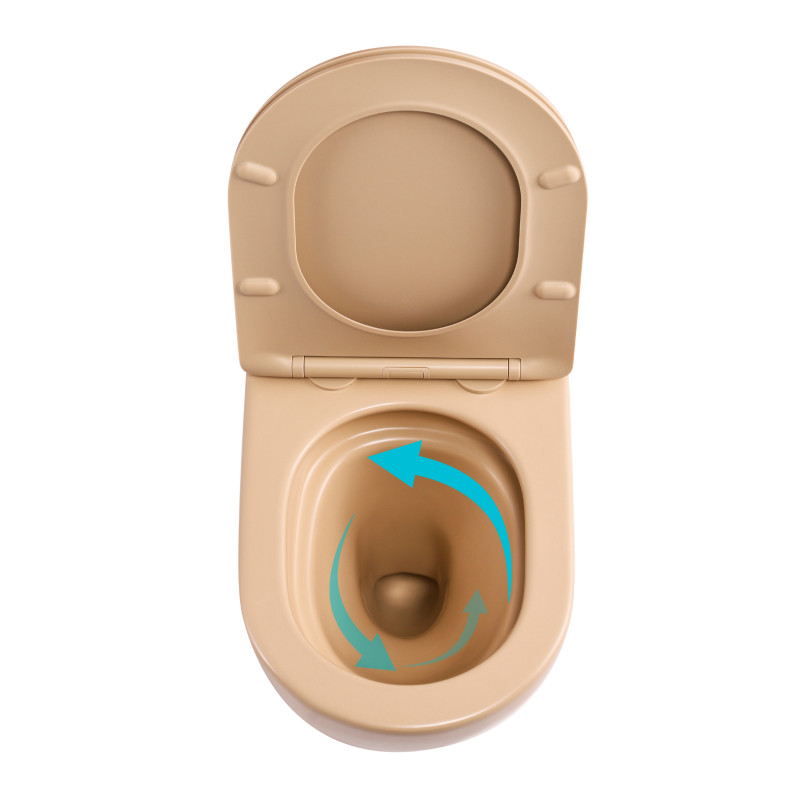 Унітаз підвісний Qtap Robin Ultra Quiet 520×365×340 мм, Beige, з сидінням Slim Duroplast / Soft-close / Quick Release QTROB26SB48997 SD00055121
