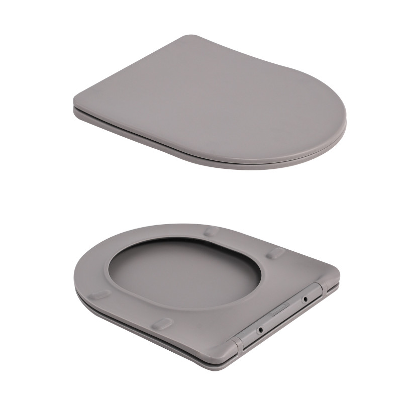 Унітаз підвісний Qtap Robin Ultra Quiet 520×365×340 мм, Stone grey, з сидінням Slim Duroplast / Soft-close / Quick Release QTROB26SG48996 SD00055120