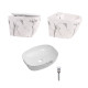 Комплект Qtap Robin Marble 3 в 1: підвісний унітаз Ultra Quiet + біде підвісне + раковина накладна QTROBMR49160 SD00055284