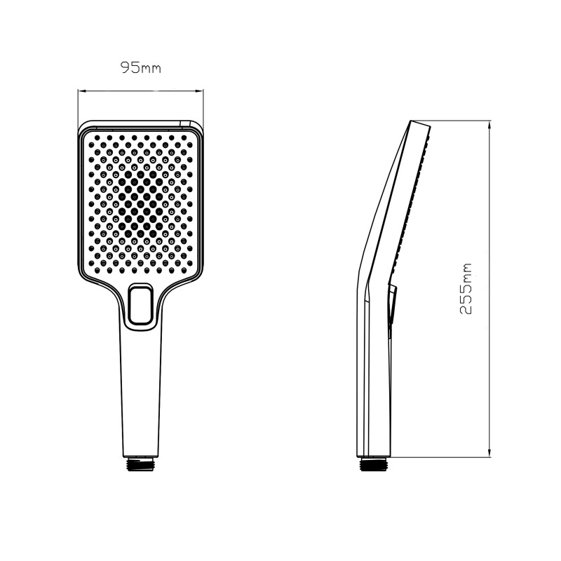 Qtap Лійка для ручного душу Rucni 140x95 мм прямокутна QTRUC125BLM45959 Black Matt