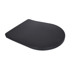 Сидіння для унітаза (Robin 660, Scorpio 520,660) 460x362x50 мм, Matt Black, з мікроліфтом, Slim Duroplast, Quick Release QTSC179MB47352 Qtap SD00053476