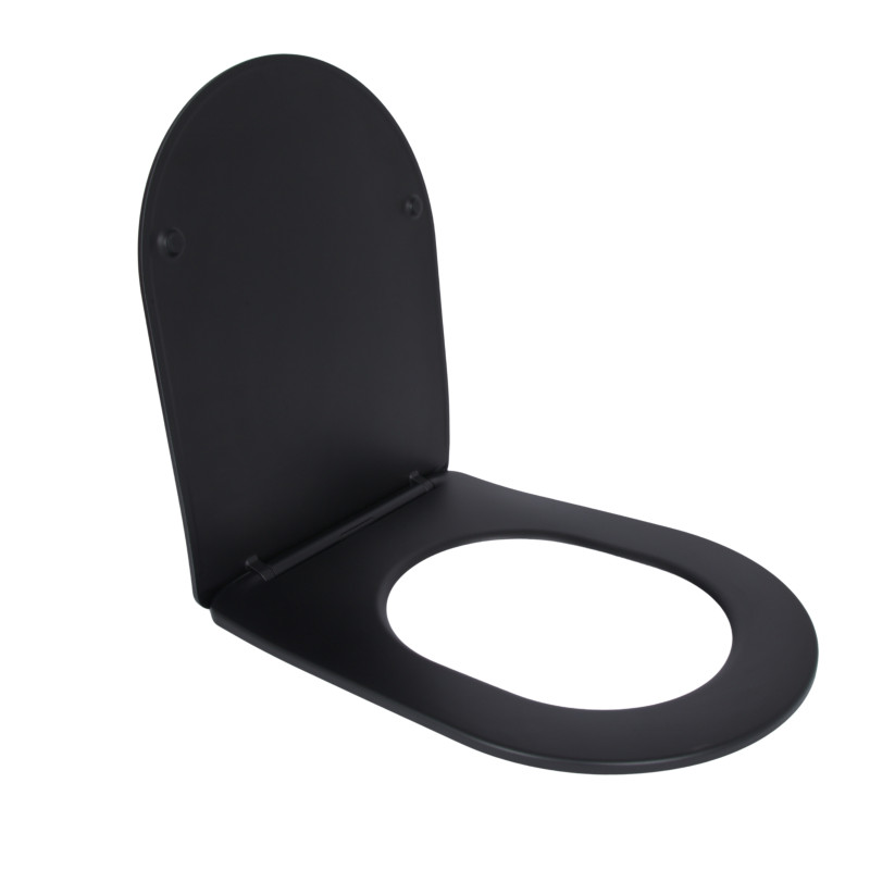 Сидіння для унітаза (Robin 660, Scorpio 520,660) 460x362x50 мм, Matt Black, з мікроліфтом, Slim Duroplast, Quick Release QTSC179MB47352 Qtap SD00053476