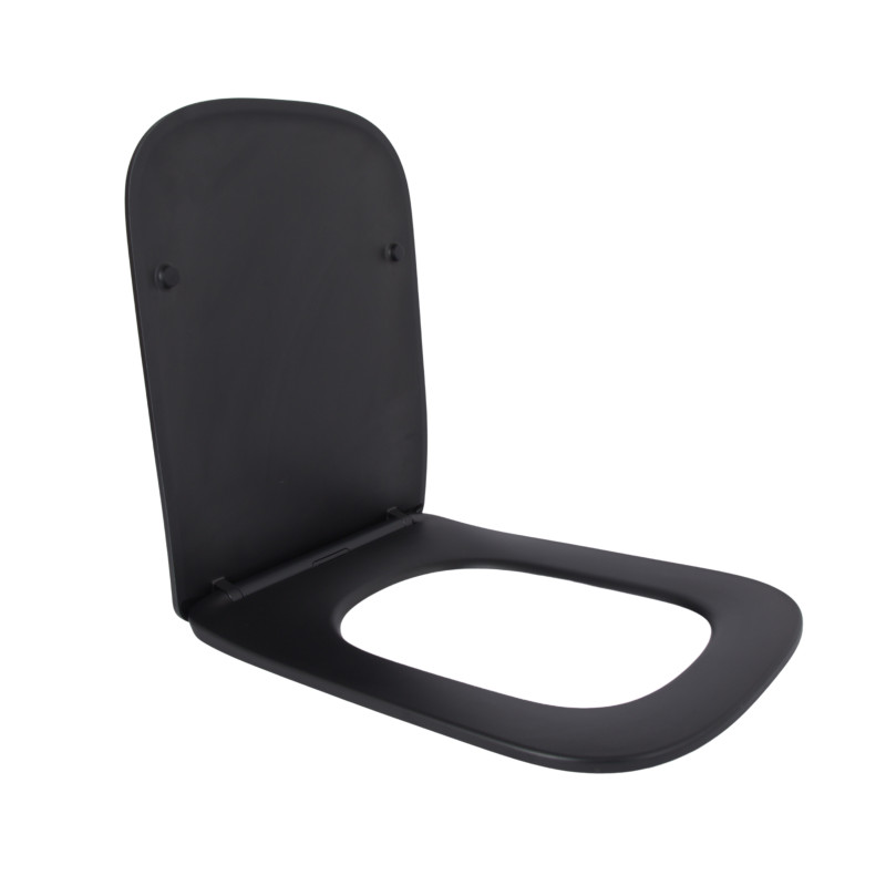 Сидіння для унітаза (Tern 490) 435x344x50 мм, Matt Black, з мікроліфтом, Slim Duroplast, Quick Release QTSC179MB47354 Qtap SD00053478