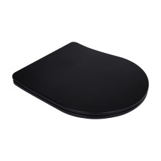Сидіння для унітаза Qtap (Robin 490) 425x363x50 мм, Matt Black, з мікроліфтом Slim Duroplast, Quick Release QTSC179MB48676 SD00054800