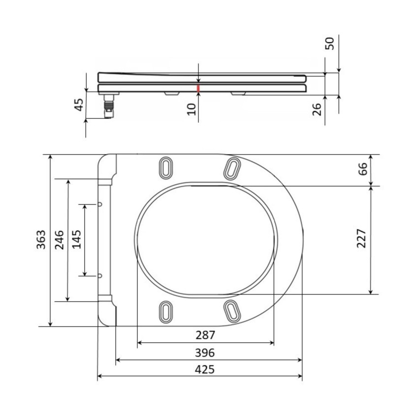 Сидіння для унітаза Qtap (Robin 490) 425x363x50 мм, Matt Black, з мікроліфтом Slim Duroplast, Quick Release QTSC179MB48676 SD00054800