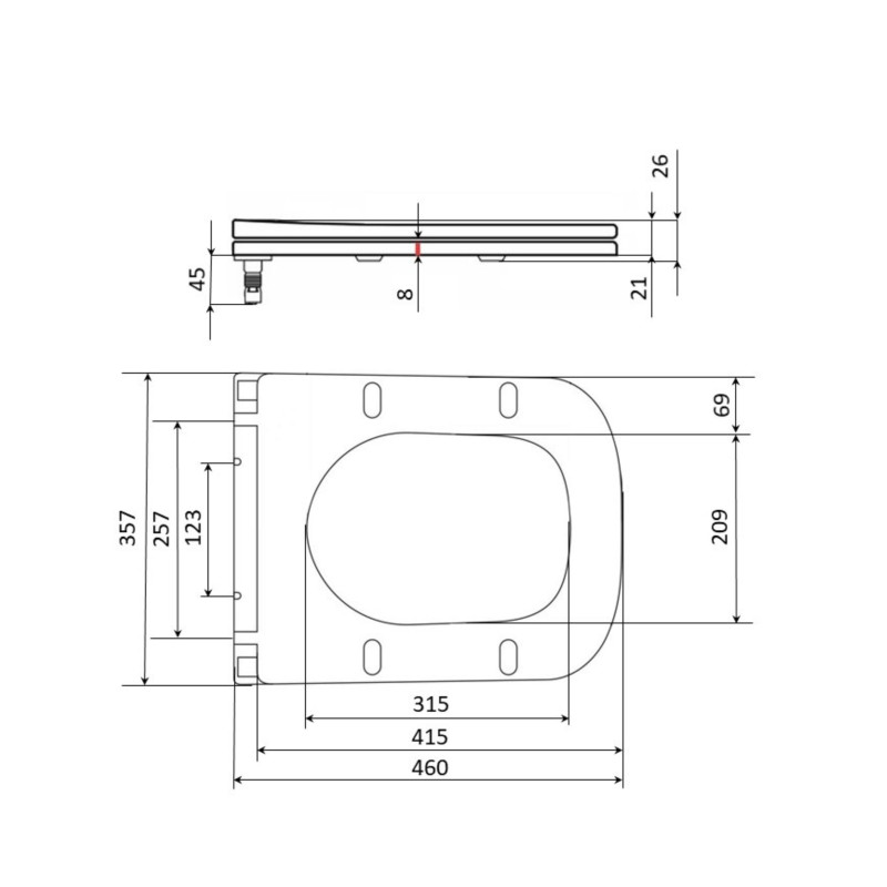 Qtap Сидіння для унітаза (Crow 640) 460x350x47 мм, White, з мікроліфтом, Slim Duroplast, Quick Release QTSC179W48700 SD00054824