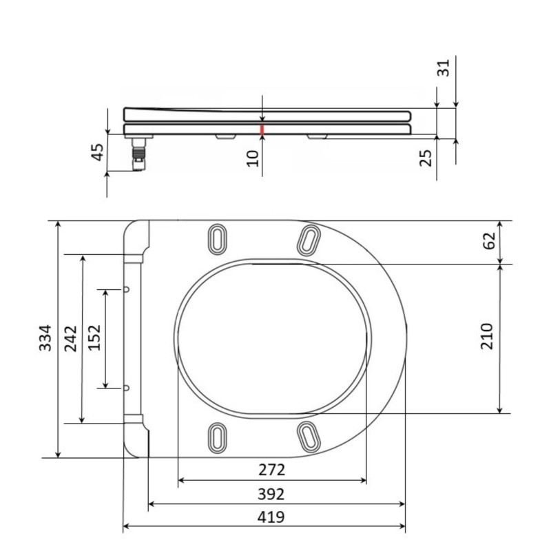 Сидіння для унітазу Qtap (Evia, Arvin, Leo 630) 410x330x22 мм, White, з мікроліфтом, Slim Duroplast, Quick Release QTSC179W49264 SD00055388