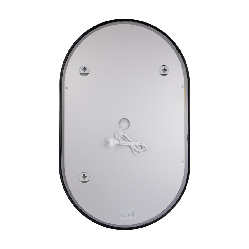 Дзеркало Qtap Scorpio (SC1) з LED-підсвічуванням Touch, з антизапотіванням, з димером, рег. темп. кольору (3000-6500K) Black QTSC500800 SD00055400