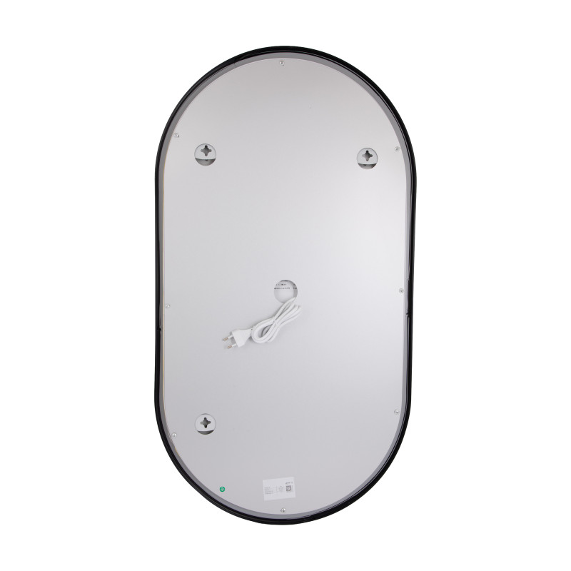 Дзеркало Qtap Scorpio (SC1) з LED-підсвічуванням Touch, з антизапотіванням, з димером, рег. темп. кольору (3000-6500K) Black QTSC500900 SD00055401