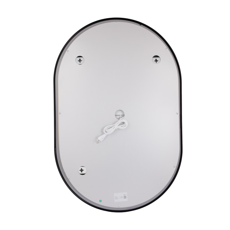 Дзеркало Qtap Scorpio (SC1) з LED-підсвічуванням Touch, з антизапотіванням, з димером, рег. темп. кольору (3000-6500K) Black QTSC600900 SD00055402