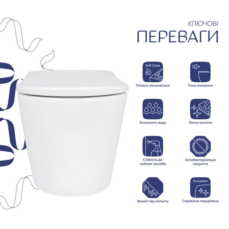 Унітаз підвісний Qtap Scorpio ML Ultra Quiet 490x365x325 мм, з сидінням Soft-close MagLock, White QTSCOML26W49622 SD00055746