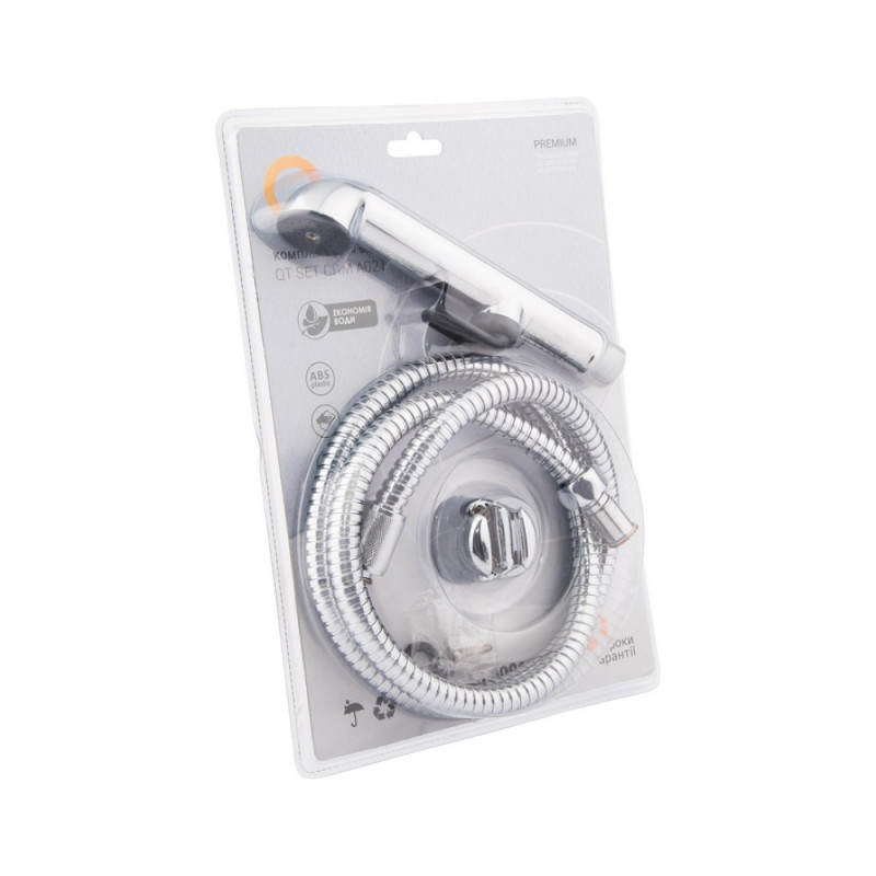 Qtap Набор для гігієнічного душу Inspai-Varius округлий QTSETCRMA021 Chrome/Grey (Set)