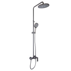 Qtap Душова система для душу Slavonice на два споживача QTSLA110GMB45913 Gunmetal Black PVD