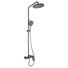 Qtap Душова система універсальна Slavonice на три споживача (з виливом) QTSLA111GMB45905 Gunmetal Black PVD