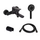 Qtap Комплект Slavonice Black Matt: Змішувач QTSLA259BLM45918 + Тримач QT829910842854OB + Шланг QTHADPVCSQ160B + Лійка QTRUC125BLM45951